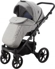 Детская коляска 2 в 1 Adamex Emilio EM-250 Tip (серая ткань - серая кожа)